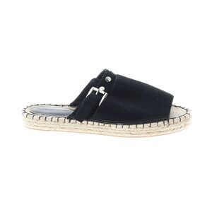 REBECCA MINKOFF Black Suede Espadrille Slides Size 10